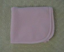 Luvable Friends Solid Pink Thermal Baby Blanket Waffle Weave Security Lovey