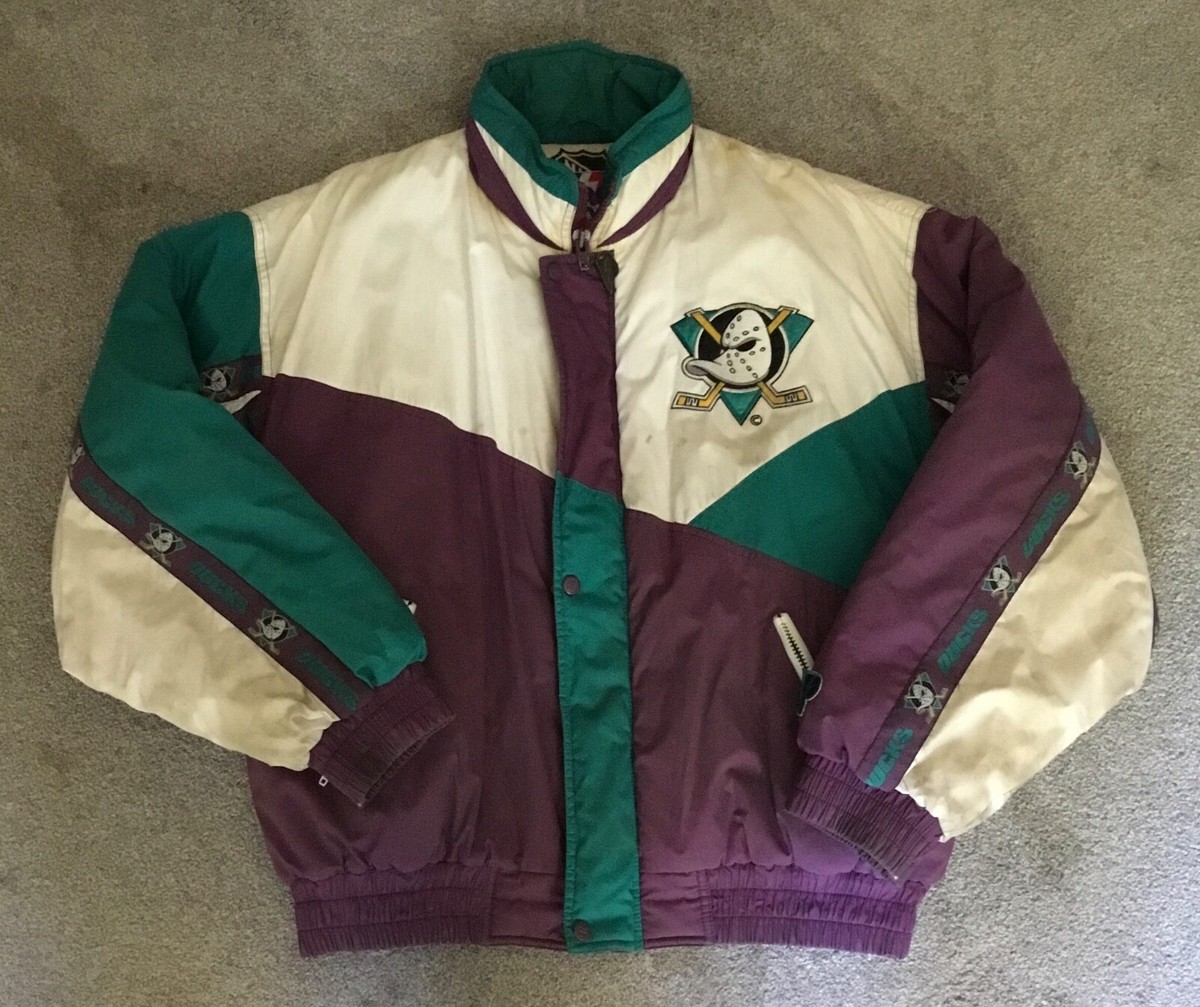 Anaheim Mighty Ducks Vintage Pro Player Full Zip Snap Winter