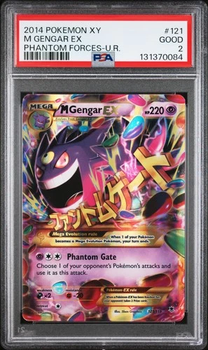 M Gengar EX 121/119 Ultra Secret Rare Phantom Forces Pokemon PSA 2 *084
