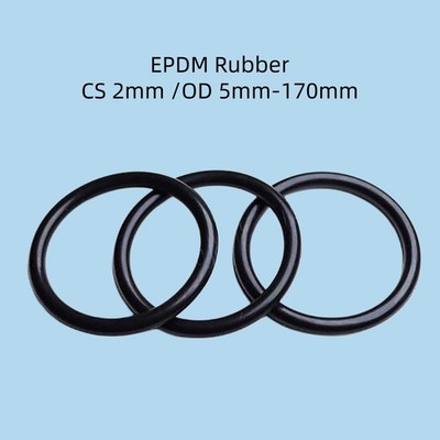 EPDM Gummi O-Ringe Schnurstärke 2mm Oring Dichtungsringe Dichtring OD 5mm-170mm