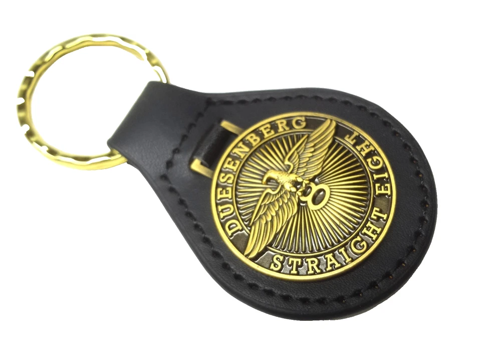 Duesenberg Llavero Anillo Cadena SJ Modelo J Recto 8 Ocho ACD CASTAÑO ROJIZO Cordón Duesy Foto 4 de 4