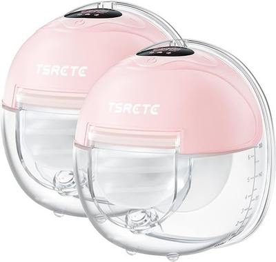 #ad TSRETE Wearable Electric Breast Pump LCD Display 3 Modes 12 Levels Portable Pink $49.66