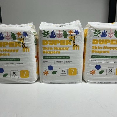 DYPER - Happy Skin Diapers: Size 7 Baby Diapers 16 Count -  Leak Protection