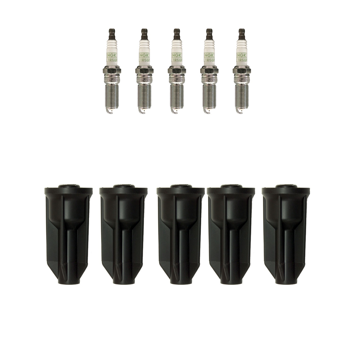 NGK 5 G-Power Platinum Spark Plugs  Denso Coil Boots Kit for Canyon Colorado H3