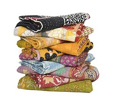 Whole Sale Tribal Kantha Quilts Mix Lot Vintage Cotton Bed Cover Old Assorted