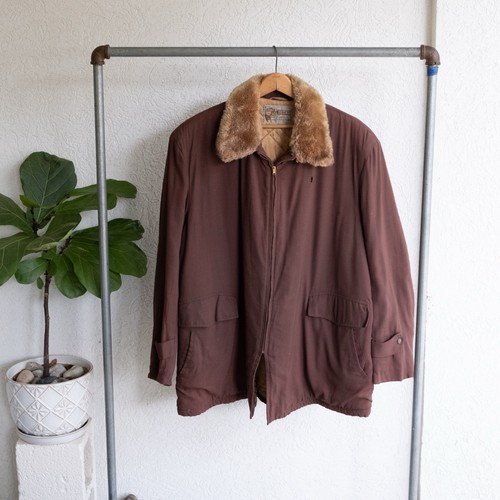 1950’s Weathercrest Gabardine Rockabilly Jacket With Genuine Fur Collar Size XXL - Picture 3 of 24