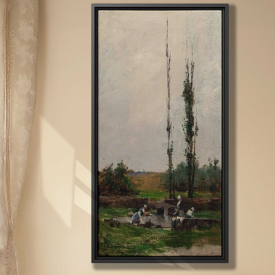 #ad Rural Oil Painting Canvas Print Vintage Country Wall Art Landscape Home Decor $295.87