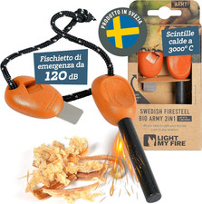 Acciarino per Fuoco Pietra Focaia Kit Sopravvivenza Militare Professionale Army-