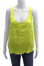 Velvet by Graham & Spencer Women Silk Camisole Yellow Sleeveless Size M