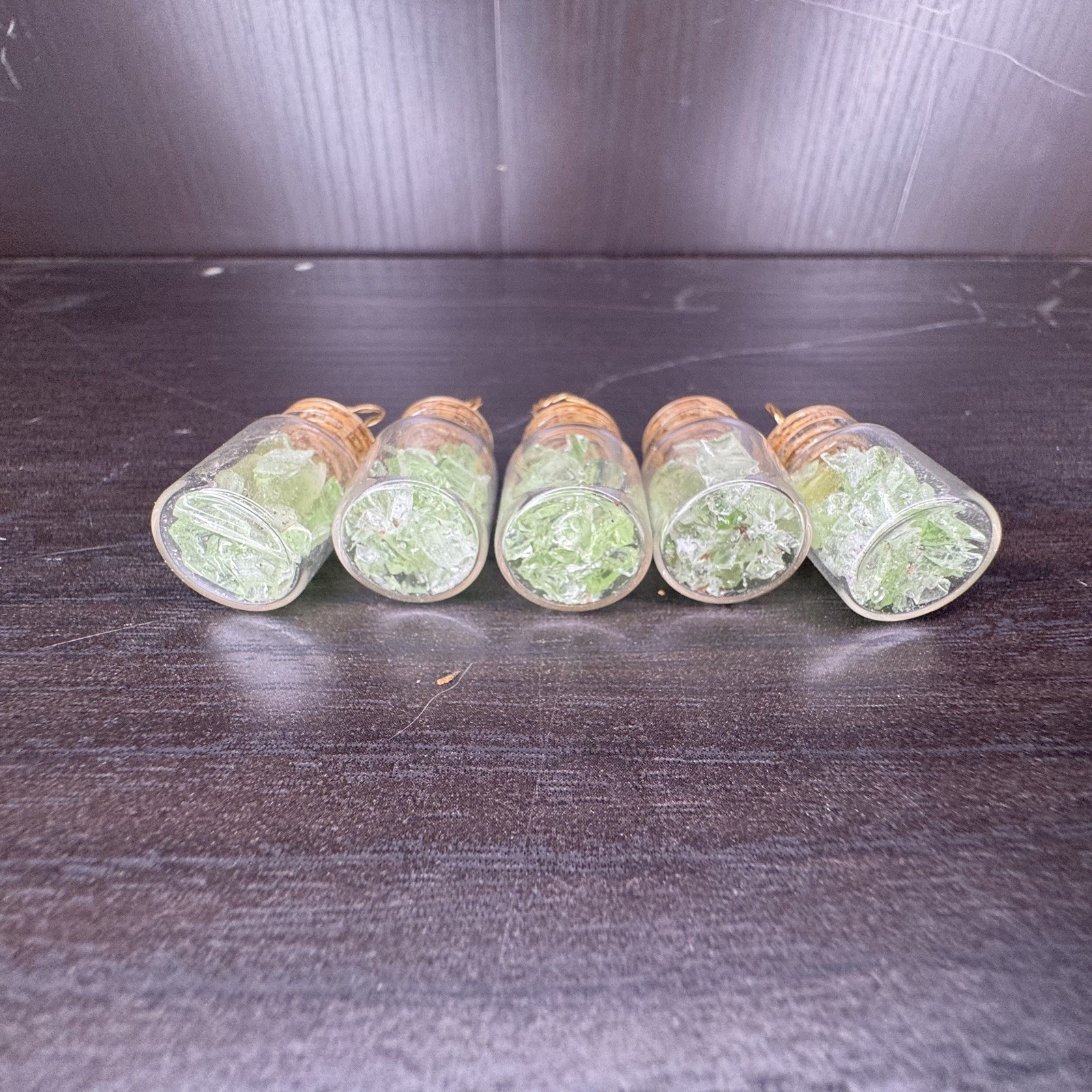 One Uranium Glass Vaseline Glass Vial Pendant charm