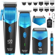 Kemei Clippers and Trimmers Set,Professional Hair Clippers for Men,Mens Cordless