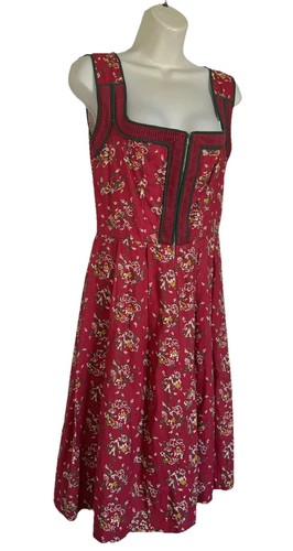 Strasser Dirndl Munchen Vintage Oktoberfest Dress Red Floral US 10 German 40 - Bild 2 von 16