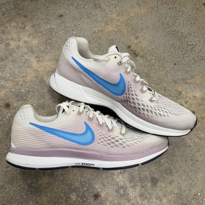 Nike Women's Zoom Pegasus 34 Summit White Blue 880560-105 Sz 9.5 Running Shoes