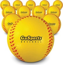 GoSports Foam Training Baseball 12 Pack - Regulation Size Foam Baseballs for Sof
