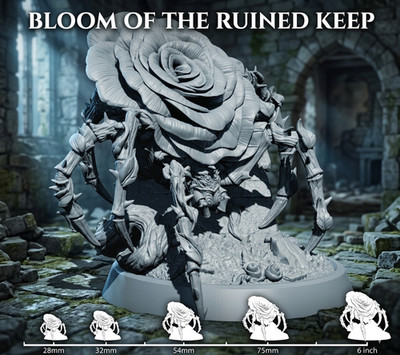 Plant Monster Miniature Rose Beast Boss RPG DnD Pathfinder 32mm 54mm