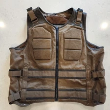 Speed and Strength True Grit Armored Motorcycle Vest Brown Full Zip. Size 3XL 
