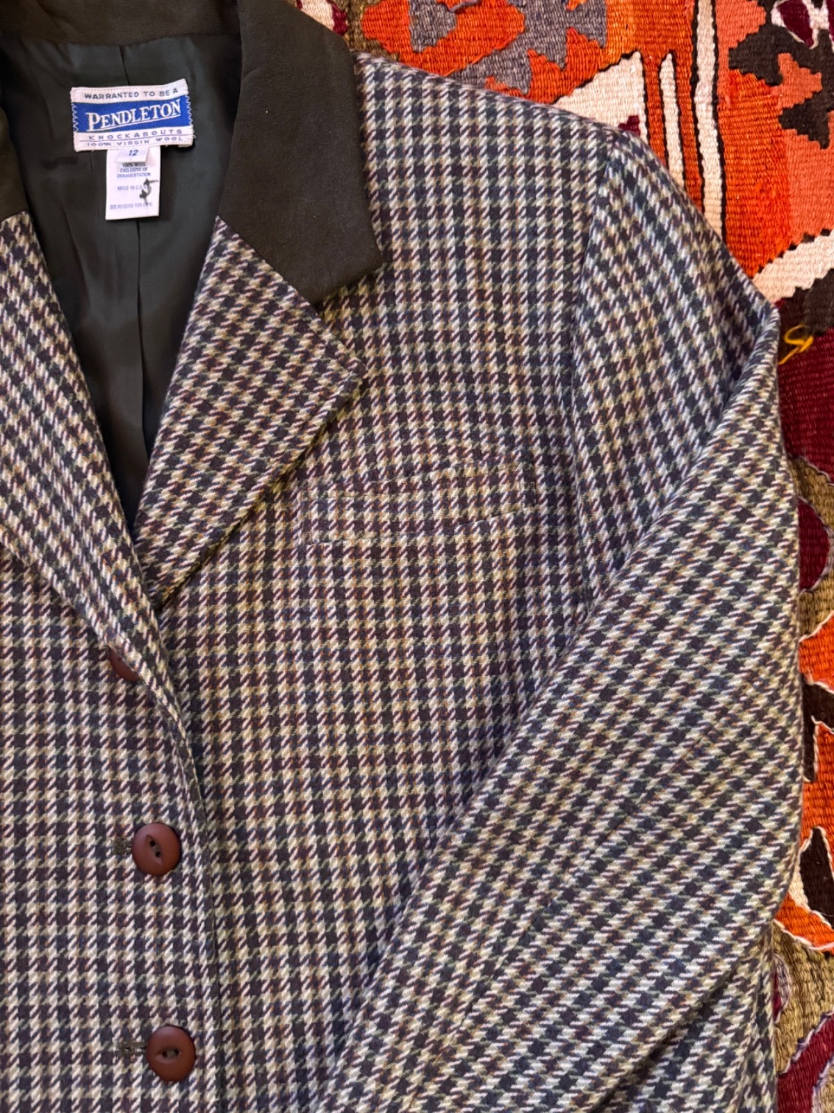 Pendleton Knockabout Houndstooth Jacket Blazer 10… - image 7