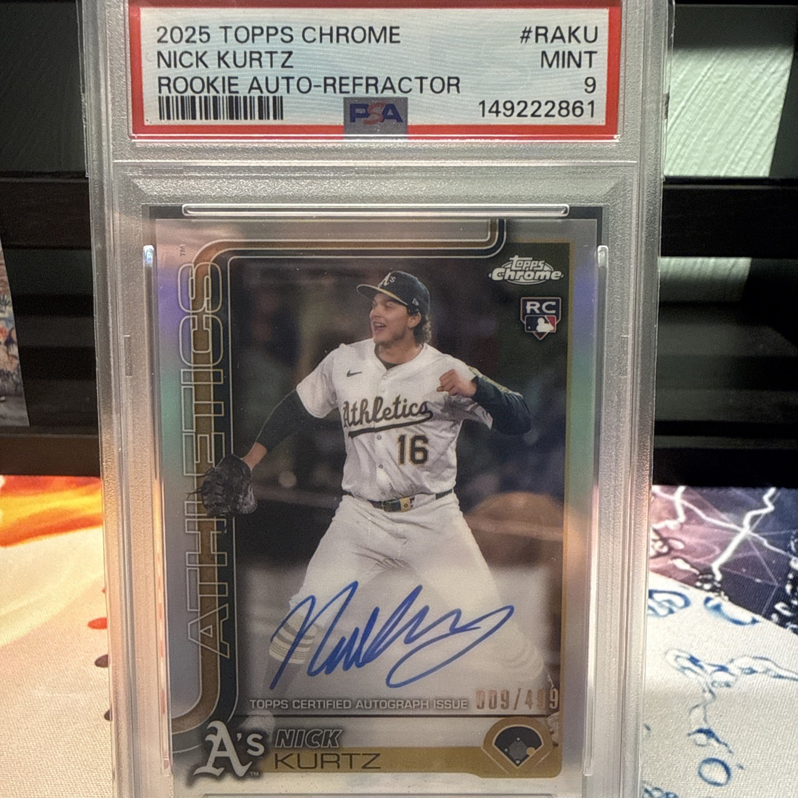 2025 Topps Chrome - Rookie Autographs Nick Kurtz #RA-KU Refractor /499 (AU, RC)