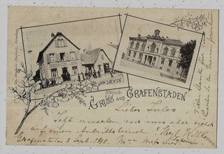 ILLKIRCH GRAFFENSTADEN (67) Gruss Restauration zum Loewen 1898