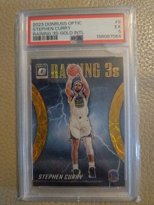 2023 Donruss Optic Stephen Curry Raining 3s Gold
