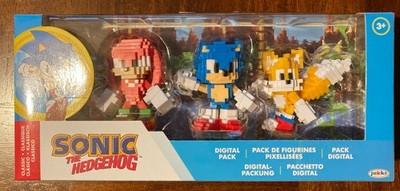 Sonic The Hedgehog Digital Pixel Figures 3-Pack Sonic Knuckles Tails Jakks