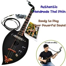 Thai Electric Phin Guitar 3-String Acoustic Isan Lao Traditional Instrument