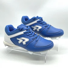 Ringor Dynasty Royal Blue White Softball Shoes molded Cleats - US 7