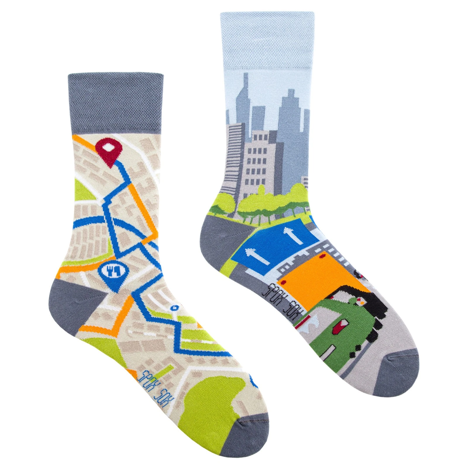 Mens Big City Life Odd Socks | SPOX SOX | Cotton Mismatched Socks