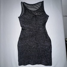FOREVER 21 Glitter Mesh Bandage Mini Bodycon Dress Sz Small A083