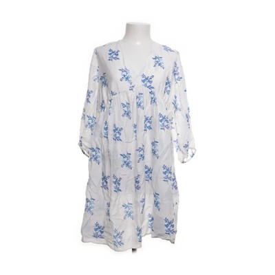 H&M, Kleid, Größe: L, Mehrfarbig/Weiß, Polyamid/Viskose, Blumen, Damen #neN