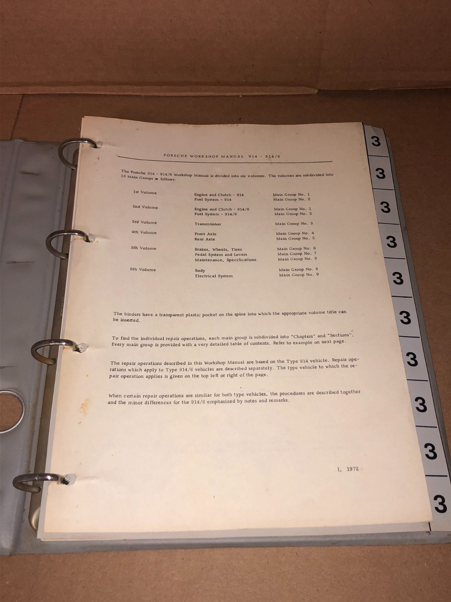 ポルシェ 914 & 914/6 修理・モディファイガイド VINTAGE PORSCHE 914 914/6 TRANSMISSION WORKSHOP MANUAL BINDER | eBay