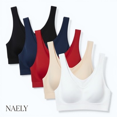 Damen Sport BH Ungepolstert One Size Bügellos Atmungsaktiv Bustier Komfort Yoga