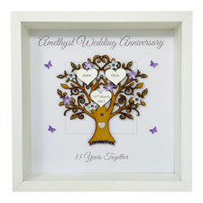 33rd Amethyst Wedding Anniversary Family Tree Picture Frame - Message
