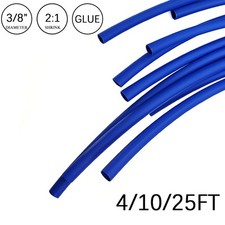 2:1 Heat Shrink Tube - 3/8" Blue Dual Wall Marine Adhesive Glue Lined Waterproof