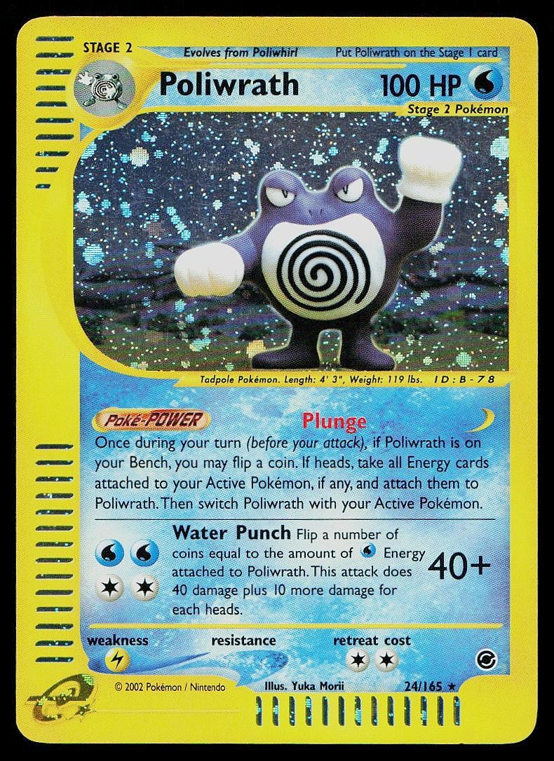 Pokemon Card Expedition Base Set Poliwrath 24/165 Holo Rare