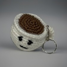 Handmade Crocheted Coffee Cup Keychain Or Bag...