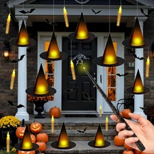 Floating Candles with Wand, 12PCs Magic Hanging Candles, Floating Light Up