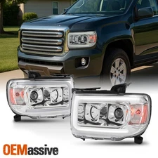 Fits 2015-2022 GMC Canyon LED Light Bar Projector Headlights Left + Right 15-22