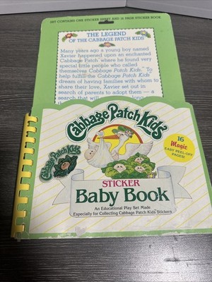 CABBAGE PATCH KIDS cartoon Mattel dolls Sticker Baby Book 1983 beat-up playset