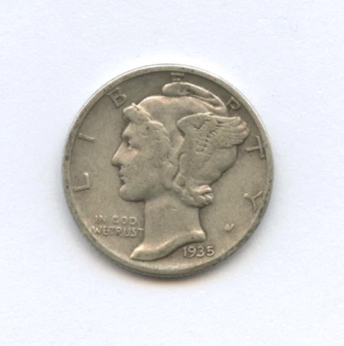 1935  Mercury Dime - 90% Silver - Free Shipping
