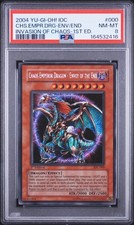 2004 YU-GI-OH! INVASION OF CHAOS CHAOS EMPEROR DRAGON - ENVOY OF THE END PSA 8