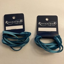 REALEATHER Craft Lace Deerskin Lace Turquoise 1/8 x 2 yd x2 