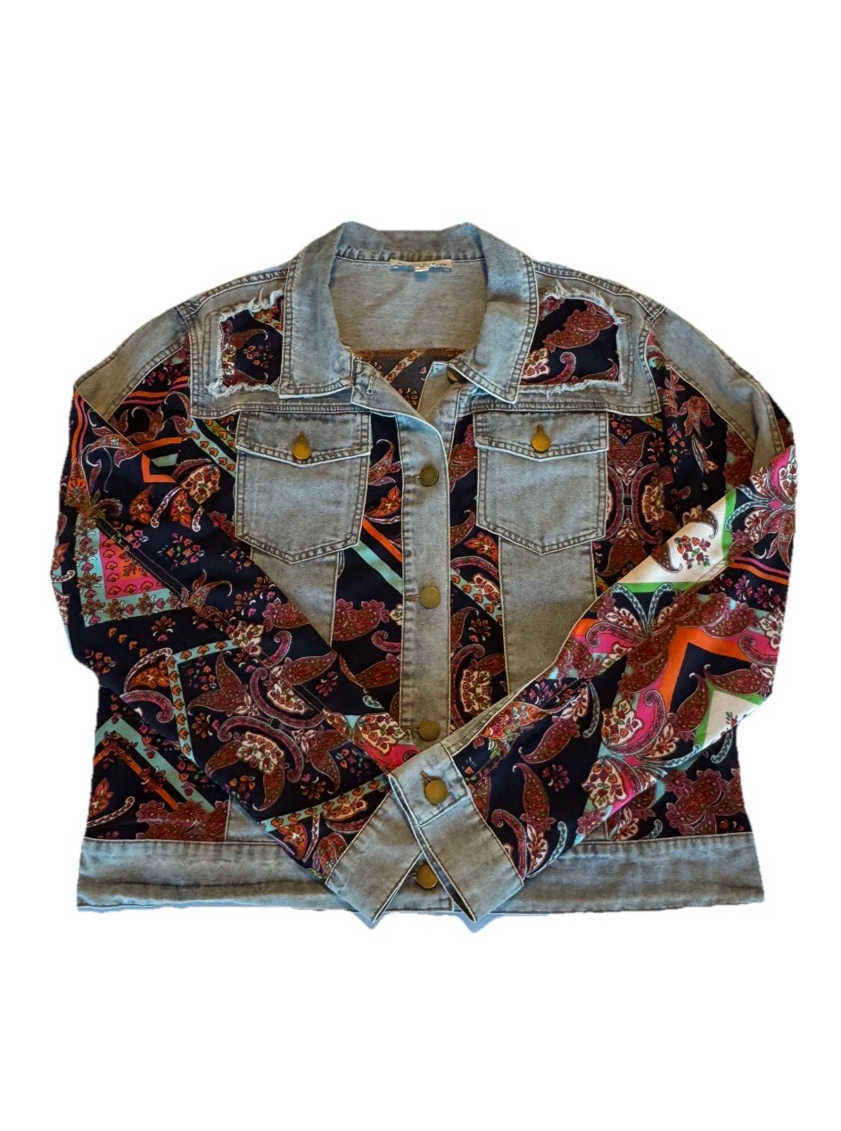 See and Be Seen Patchwork Denim Jacket Women’s M … - image 4