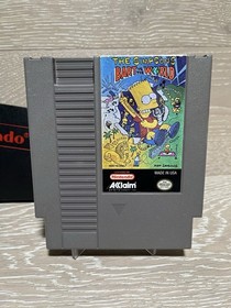 Simpsons Bart Vs The World (NES Nintendo) Game Tested Working Authentic.