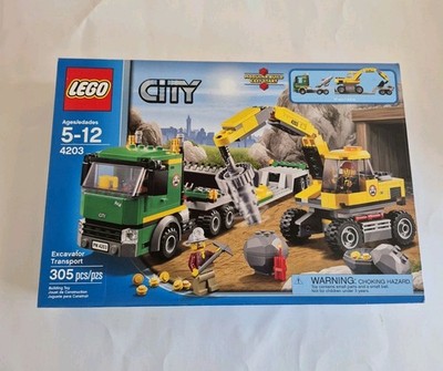 LEGO City Excavator Transport 4203 NEW Retired Mining Set Truck Minifigures