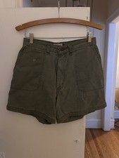 VTG Wrangler for Women Olive Green Shorts Size 8 Made In USA 100% Cotton