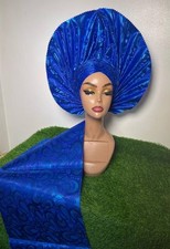 Auto Gele for Brides and celebrants. Ready to wear head and shoulder piece.