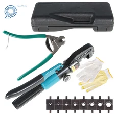 6 Mt Hydraulic Crimper Crimping Tool Wire Battery Cable Lug Terminal W/ 9 Dies