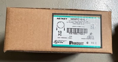  Panduit NetKey NK6PC10VLY   10-Pack Category 6 UTP Patch Cords   Violet   10 ft