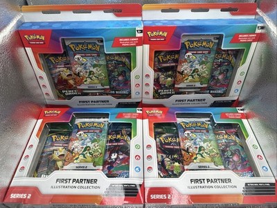 Pokemon First Partner Illustration Collection Series 2.   X4. Factory Sealed